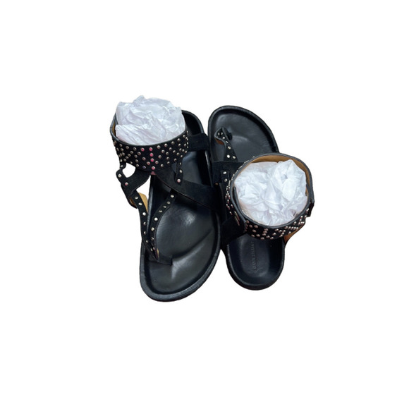 ISABEL MARANT ELLEN LEATHER STUDDED SANDALS SIZE 40 - Picture 5 of 12